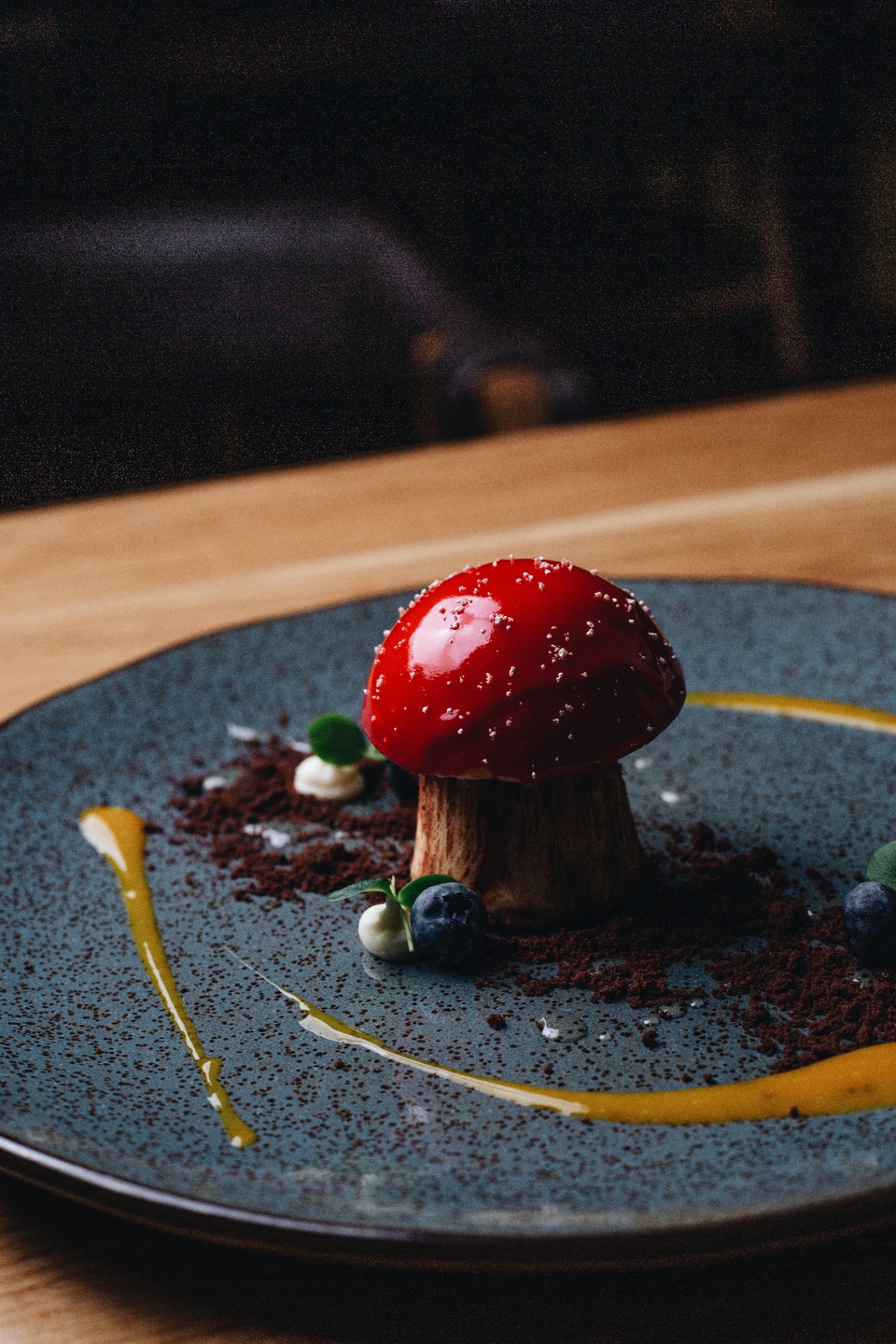 Signature mushroom dessert at Ujvara